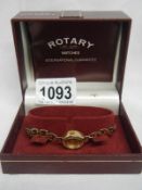 A Rotary all 9ct gold ladies wristwatch with original box, approx. weight 9.