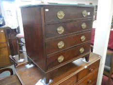 Early 19th century mahogany chest of drawers with brass handles