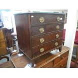 Early 19th century mahogany chest of drawers with brass handles