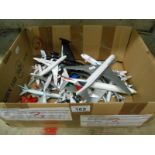 A box of airplane models including metal