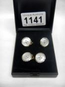 A set of 4 18ct gold and pearl gentleman's Edwardian evening waistcoat buttons