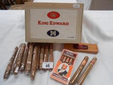 A part box of King Edward cigars (approximately 13),