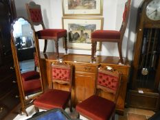 4 Edwardian mahogany upholstered dining chairs