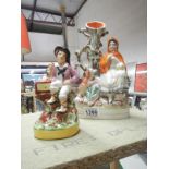 2 Staffordshire figures, 'Little Red Riding Hood' and one other,