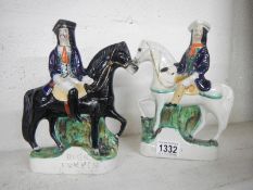 Pair of Staffordshire figures Dick Turpin & Tom King