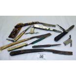 A quantity of penknives including Ruston Bucyrus etc.