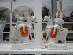 A pair of Victorian Staffordshire flat back figures,