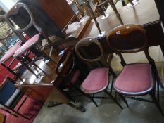 Set of 6 Victorian balloon back chairs