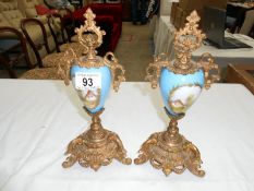 A pair of Victorian garnitures (1 has hairline crack to back)