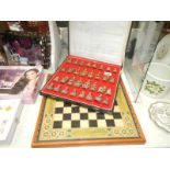 An Indian figural chess set & chess board