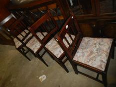 Set of 4 1930's oak dining chairs