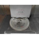 A silver Hall marked plate Princess Anne & Mark Phillips Weight approximately 250gms