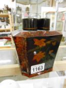 An old lacquered double compartment tea caddy