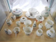 19 pieces of Uppingham School crested china, mostly Goss including marmalade pot,