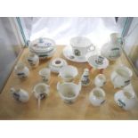 19 pieces of Uppingham School crested china, mostly Goss including marmalade pot,