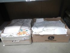 2 boxes of linen & lace