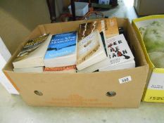 A large box of paperback & hardback novels