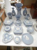 A large quantity of blue Wedgwood