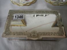 A silver plate cigar box 19cm x 11cm x 5.