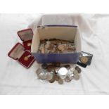 A box of mixed English coins