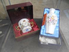 A Paragon china cup & Royal Crown Derby vase