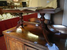 Edwardian mahogany coffee table with Butlers tray style top and brass lion paw feet