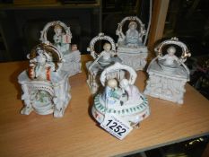 6 late 19th early 20th century continental porcelain trinket boxes