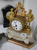 A French ormolu figural mantel clock