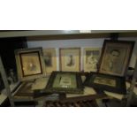 Quantity of vintage black and white photographs including framed