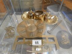 A selection of good antique brassware