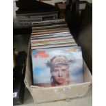 A box of LP records