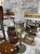 Victorian brass Youngs oil lamp converted to electric