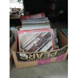 A box of LP's including The Beatles