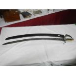 A late 18th early 19th century officers sabre with scabbard (Indian Army)