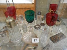 A quantity of glassware including bottles,