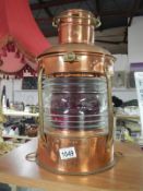 A copper mast lantern