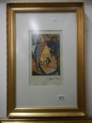 An art Suisse edition by Juan Gris entitled abstract cubism signed in charcoal