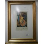 An art Suisse edition by Juan Gris entitled abstract cubism signed in charcoal