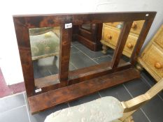 A Laura Ashley home mahogany framed triple mirror with coat hooks