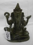 A Chinese bronze Ganesh, The elephant God,