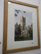 Framed and glazed limited edition print 'Lincoln Cathedral' Douglas Barclay