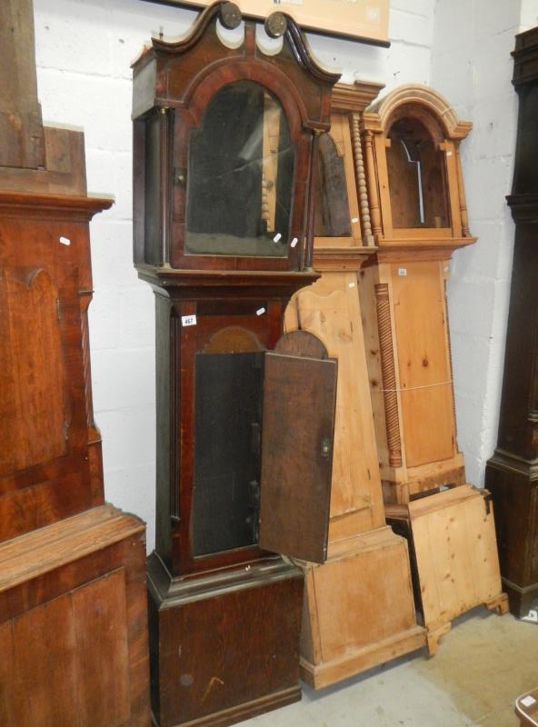 2 Victorian grandfather cases (1 missing its hood