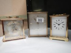 A good quality heavy 'Garrard' clock (in working order) & 2 other vintage clocks