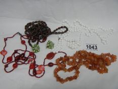 A mixed lot of bead necklaces etc