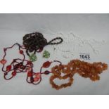 A mixed lot of bead necklaces etc