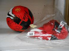 A signed Manchester United ball & shirt (possibly facsimile)