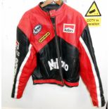 A vintage 1970's Marlboro leather motorcycle racing jacket.