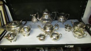 4 silver plate tea sets - 12 pieces in total