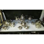 4 silver plate tea sets - 12 pieces in total