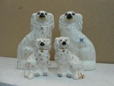 2 pairs of Staffordshire dogs,